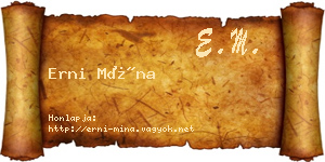 Erni Mína névjegykártya